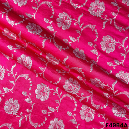 Zari Work Banarasi Silk Fabric-F4984